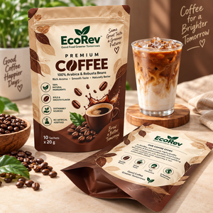 กาแฟอีโครีฟ พรีเมียม 10 ซอง ซองละ 20 กรัม แบบซิปล็อค บรรจุภัณฑ์แบบตั้งได้ เกรดอาหาร - Product Image 4