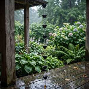 Chaîne de pluie en métal durable et résistante aux intempéries pour patio - Product Image 3