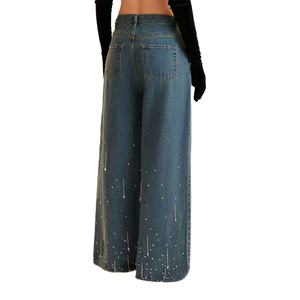 2026 PRINT CRAFT SPORTS New Design Sparkling Crystal Men's <b>Women's</b> Flare <b>Jeans</b> Casual Regular Fit Polyester High <b>Elastic</b> - Product Image 1