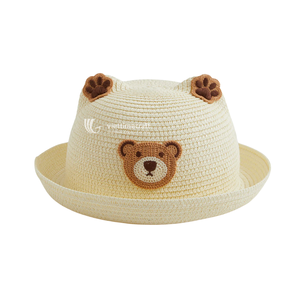 Sombrero de Paja para Niños, Sombrero de Sol de Verano con Lazo, Sombrero de Playa Ecológico para Niños Pequeños y Niñas - Product Image 4