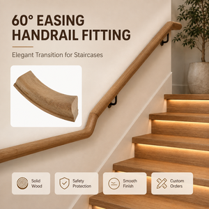 Connecteur de rampe d'escalier en bois massif EFS, 60 degrés, design traditionnel, installation facile, garantie 1 an - Product Image 1