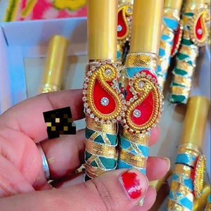 Handcrafted Kundan Paisley Shagun <b>Cone</b> Set for Weddings & Festive Gifting royal elegance exquisitely handcrafted shagun <b>cone</b> set - Product Image 1