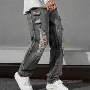 Jeans de Diseñador para Hombre, Corte Slim Fit, al por Mayor, de Alta Calidad, a la Moda, Negros, Estilo Biker, Cintura Media, Ropa Urbana - Product Image 5