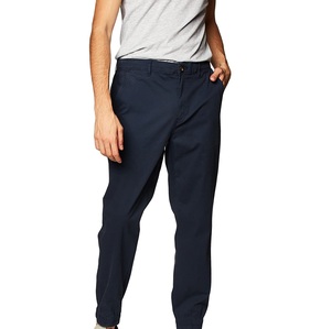 Pantalones Chino Jogger Azules para Hombre, Cintura Elástica, Ajuste Recto Elástico, Puños Elásticos, Pantalones Chino Ajustados, Pantalones de Algodón Transpirables - Product Image 3