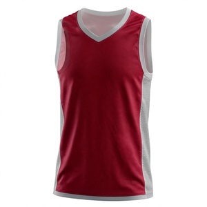 Débardeur de baseball pour homme - Rouge bordeaux et gris platine, maille respirante en polyester - Product Image 3