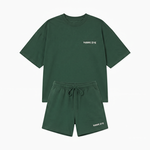 Ropa de Marca, Ropa de Verano para Mujer, Color Verde, Conjunto de Dos Piezas, Camiseta de Manga Corta y Pantalones Cortos, Conjuntos Deportivos Elegantes - Product Image 4