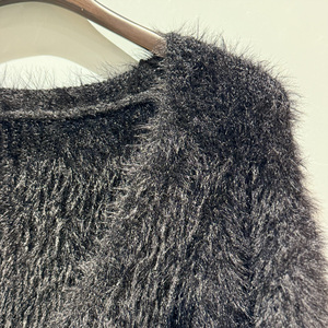 Cárdigan de Jacquard Afelpado con Cuello en V de Nailon para Mujer, Personalizable OEM, de Invierno, con Mangas Largas, Tejido Cálido, Estilo Casual - Product Image 3