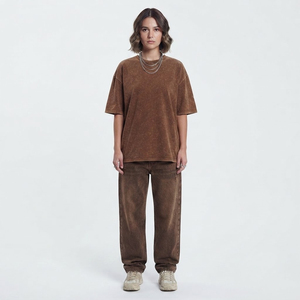 Camiseta Oversize Lavada para Mujer, Color Liso, Cuello Redondo, Ajuste Holgado, 100% Algodón Jersey, Manga Corta, Estilo para Todas las Estaciones - Product Image 1