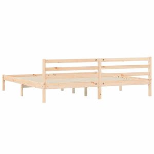 Cadre de lit en bois de pin massif 82,09 x 78,15 x 27,36 po – Catégorie de produits : Lits en bois naturel - Product Image 6