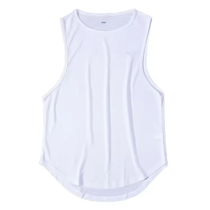 Débardeur de sport pour hommes, style décontracté d'été, en matière légère, avec découpe des emmanchures et col rond, vente en gros - Product Image 2