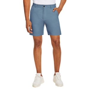 Pantalones cortos de golf con logotipo personalizado para hombre, patrón sólido, lona de poliéster impermeable medio, híbrido, informal, con bolsillos incluidos - Product Image 5