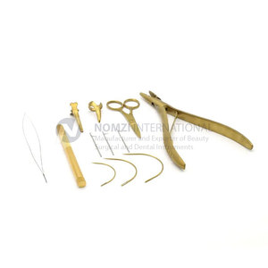 New Gold Plasma Hair Extension Tools <b>Kit</b> Micro Rings <b>Beads</b> Opener Closer Pliers Loop Crane Scissors Waterproof Commercial Use - Product Image 4