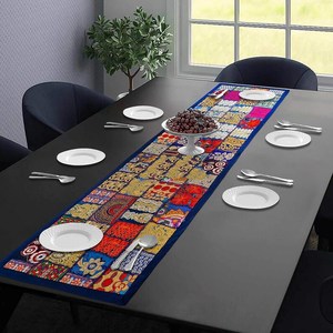 Patchwork Fabric <b>Table</b> <b>Runner</b> Ethnic Indian Style Square Mat Custom Color Logo <b>Dining</b> <b>Table</b> Decor - Product Image 1