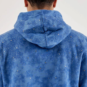 Sweat-shirts à strass, fabrication OEM, sweat-shirt en molleton de coton avec design en pierres brillantes, personnalisation de la marque disponible - Product Image 4