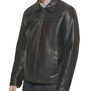 2026 New Arrival <b>Men's</b> Solid Casual <b>Leather</b> Jacket Stand Eco-Friendly Breathable High Quality Material Wholesale Price Winter - Product Image 5