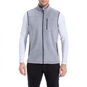 Black Men's Fleece Vest Zip Up Sleeveless <b>Waistcoat</b> Stand Collar Warm Outerwear for Casual Outdoor Wear - Product Image 6