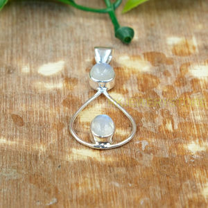 จี้สร้อยคอพลอยมูนสโตนสีน้ำเงินคุณภาพสูง ตัวจี้เงินแท้ 925 เครื่องประดับมูนสโตน ของขวัญคริสต์มาสสำหรับภรรยา - Product Image 3