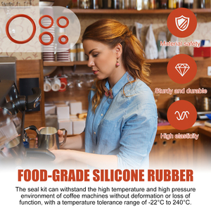 Joint torique en silicone de qualité alimentaire compatible avec les machines à café professionnelles Saeco Philips Gaggia pour la sortie de la chaudière (8 pièces) - Product Image 3