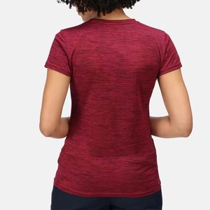 Women's Short Sleeve Crew Neck T-Shirt <b>Red</b> Solid Color Slim Fit Knitted Polyester Quick Dry Casual <b>Top</b> All Seasons - Product Image 2