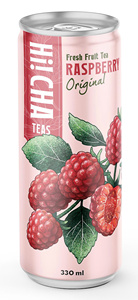 Bonjour! CHA Thé glacé aux fruits frais Framboise 330ml en canette Saveur originale Emballage rose Boisson prête à boire pour la vente en gros OEM - Product Image 6