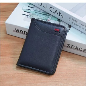 Cartera de Cuero Genuino Crazy Horse Vintage, Monedero Corto Seguro para Hombre, Bolsa para Dinero de Poliéster Personalizada, Marrón Sólido Abierto - Product Image 6