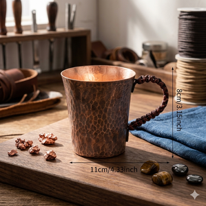 Hand-made Eco-Friendly Copper Mug Vacuum Insulated Tumbler Leak-Proof Lid Food-grade Safe for Tea <b>Coffee</b> Beer Weddings Parties - Product Image 3