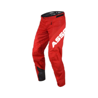 Pantalon de VTT pour homme blanc avec logo ASS, impression par transfert thermique, matière polyester et nylon, fermeture à boutons