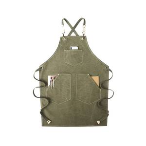 Tablier de bar en toile de haute qualité avec logo personnalisé, sangle en cuir à dégagement rapide, résistant aux rayures, pour personnel de service professionnel - Product Image 1