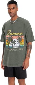 Custom <b>Mens</b> Slim Fit 220g Heavyweight Cotton Breathable Eco-Friendly <b>Silk</b> Screen Printed Blank T-<b>Shirt</b> Manufacturer Wholesale - Product Image 4