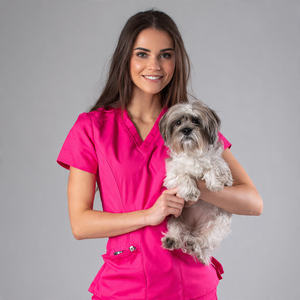 Hauts de travail pour femmes, uniformes de toilettage pour animaux, vêtements de travail imprimés, motifs animaux de dessin animé - Product Image 1