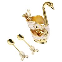 Support de cuisine décoratif, centre de table de luxe, porte-cuillères, fourchettes et couteaux, support à vaisselle en forme de cygne, cuisine