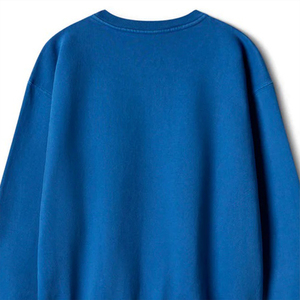 เสื้อสเวตเชิ้ตคอกลมโอเวอร์ไซส์แบบยูนิเซ็กซ์ สีน้ำเงินล้วน ผ้าเฟรนช์เทอร์รี่ถัก สวมใส่สบาย ทรงปกติ เหมาะสำหรับฤดูใบไม้ร่วง - Product Image 5