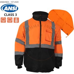 Windproof Reflective Safety Bomber Jacket Set Reflective Safety Clothing in Cotton Blends Jacket Workwear Softshell - Product Image 2