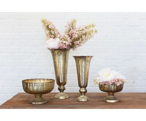Vase de table classique en métal fin transparent effet craquelé, support décoratif moderne et élégant de luxe pour fleurs, idéal pour l'affichage en restaurant - Product Image 4