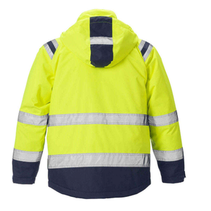 High Visibility Safety Jacket Class 3 <b>Waterproof</b> Reflective Hooded <b>Work</b> Coat at Wholesale Price - Product Image 2