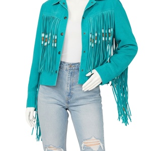 Real Soft Leather <b>Suede</b> Breathable Ladies Western Winter <b>Jacket</b> for Women with Heated Lining and Solid Pattern - Product Image 6