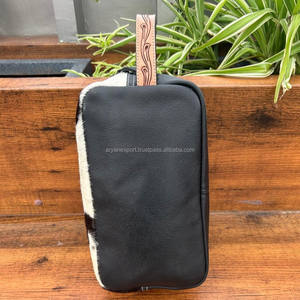 Handmade Cowhide & Tooled Toiletry Travel Bag for Women's Floral Genuine Leather <b>Cosmetic</b> Pouch Western Style Makeup <b>Organizer</b> - Product Image 5