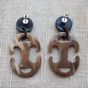 Pendientes de Cuerno de Búfalo Natural, Artesanía Natural - Product Image 1