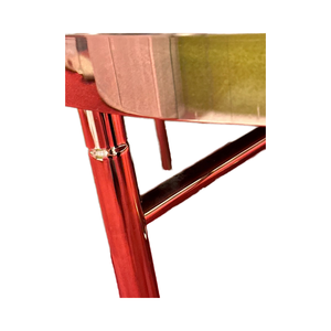 Mesa de Centro Redonda Moderna de Lujo con Vidrio Templado Estampado y Marco de Metal para el Hogar, Oficina y Sala de Estar de Hotel - Product Image 6