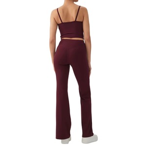 Pantalon taille haute à jambes larges pour femme, doux comme du beurre, coupe évasée, pour yoga et entraînement, marque privée, usine OEM - Product Image 5