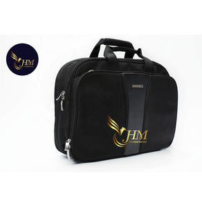 Waterproof Polyester Unisex <b>Briefcase</b> Hien Minh Model 29 Leather Accent Zipper Closure Durable Design for Work Travel Use - Product Image 1