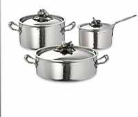 1 Pcs Set Casserole Mewah dari Baja Tahan Karat Berpola Bunga Lotus dengan Gagang, Desain Eropa Tebal, Lapisan PTFE, Aman untuk Oven dan Mesin Cuci Piring
