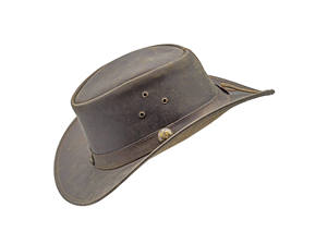 Sombrero vaquero de cuero de primera calidad estilo occidental para hombre, con ala ancha para proteger la cara y el cuello, incluye una correa de barbilla extraíble. - Product Image 4