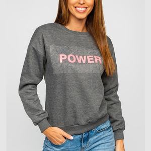 Sudadera de Forro Polar con Cuello Redondo y Bordado Frontal Personalizado OEM para Mujer, Transpirable, Estilo Urbano, Informal, para Primavera, Verano, Otoño e Invierno - Product Image 1