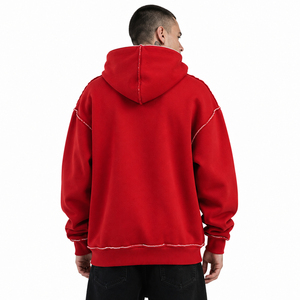 Men Oversized Street Wear Style Heavyweight Fleece Cotton Pullover Hoodie Chenille Embroidery Drop Shoulder Breathable Winter - Product Image 2