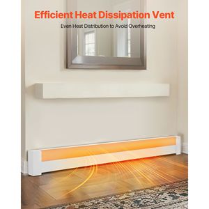 Copertura Anteriore per Unità di Riscaldamento Elettrico in Acciaio Resistente Serie Basic da 6 Piedi - Coperture per Riscaldatori a Battiscopa per Miglioramenti Domestici - Product Image 4