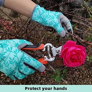 Venta Directa de Fábrica: Guantes de Jardinería para Mujer con Pantalla Táctil, Diseño de Hojas, Palma de Gamuza Sintética, Guantes de Trabajo Inteligentes para Jardín - Product Image 4