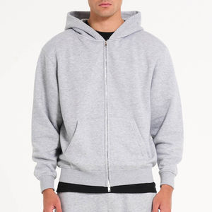 Sweat à capuche zippé pour homme 100% coton, imprimé sur mesure, style streetwear, molleton thermique hiver, coupe-vent et respirant - Product Image 1