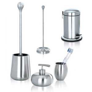 Juego de accesorios de baño de metal de nuevo diseño con dispensador de jabón, soporte para cepillos de dientes y almacenamiento para baño - Product Image 1