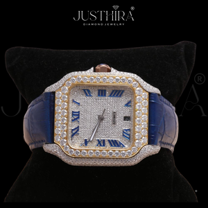 Indian Manufactured Luxury Moissanite Diamond <b>Watch</b> for <b>Men</b> Stainless Steel <b>Waterproof</b> Wristwatch Available At Best Price - Product Image 3